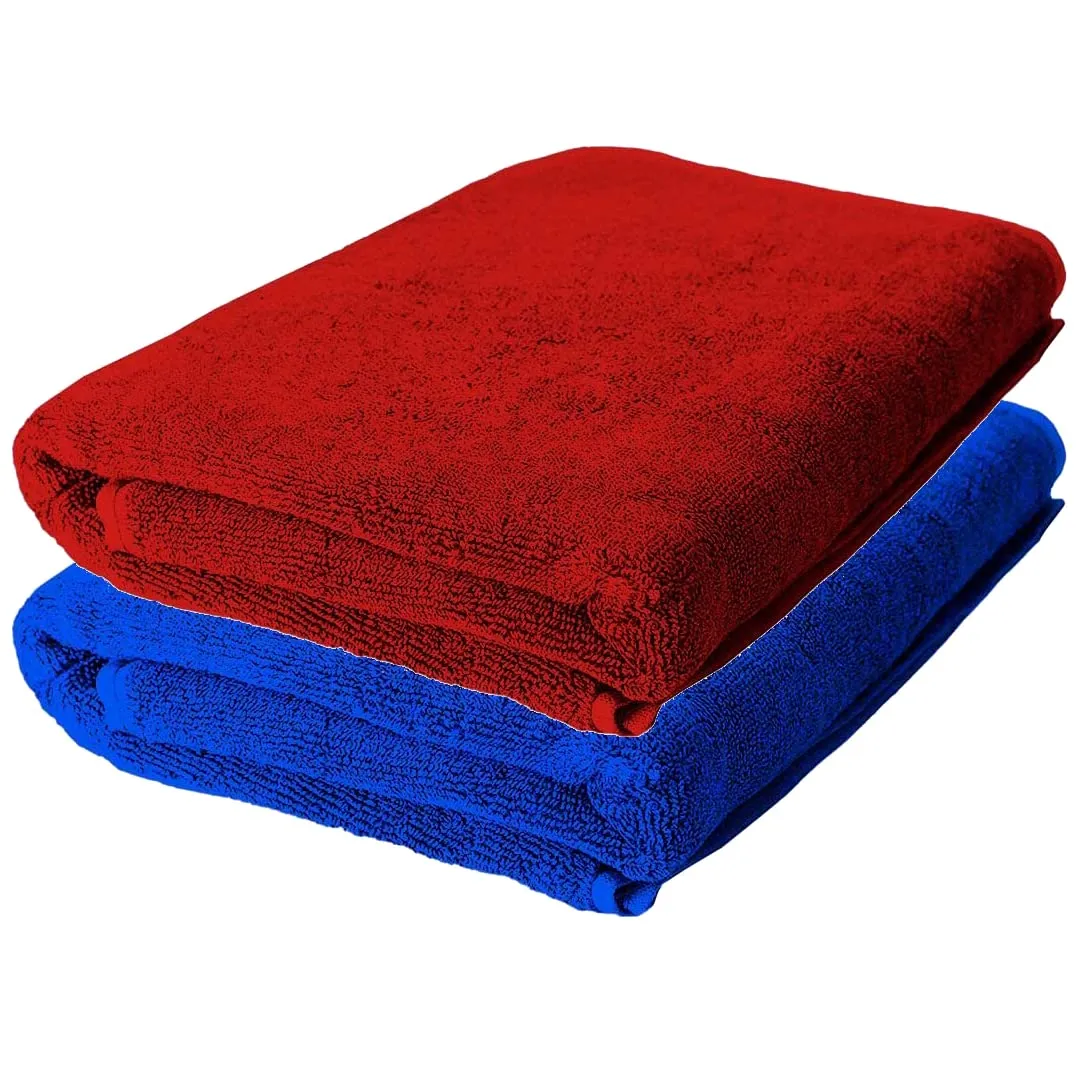 The Better Home Bamboo Bath Towel for Men & Women | 450GSM Bamboo Towel | Ultra Soft, Hyper Absorbent & Anti Odour Bathing Towel | 27x54 inches (Pack of 2, Red   Royal Blue)