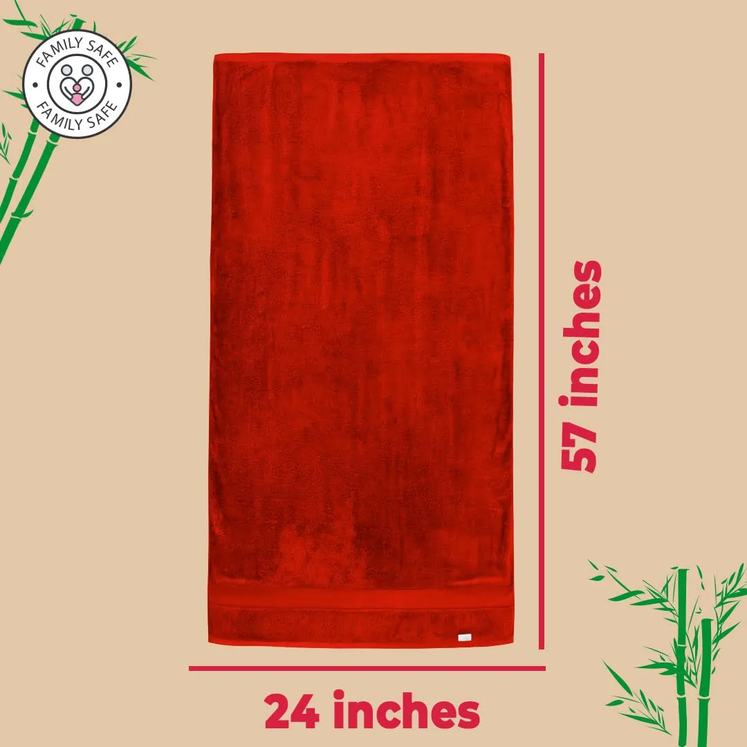 The Better Home Bamboo Bath Towel for Men & Women | 450GSM Bamboo Towel | Ultra Soft, Hyper Absorbent & Anti Odour Bathing Towel | 27x54 inches (Pack of 2, Red   Royal Blue)