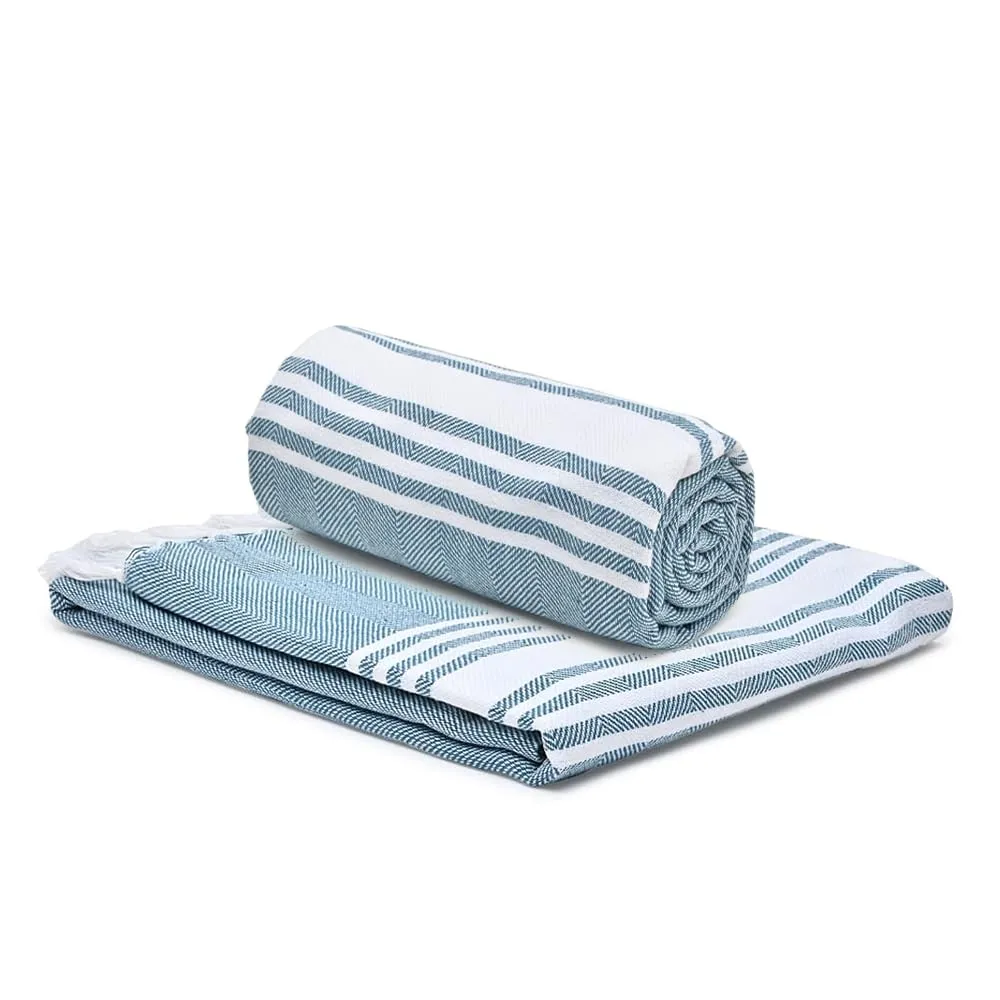 The Better Home Cotton Bath Towel Set (2Pcs - 150cmx75cm, 200gsm) | Soft Bath Towel for Men | Good Absorbency Quick Dry Towel | Hair Drying Towel for Women | Turkey Towels for Bath Large Size (Blue)