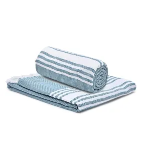 The Better Home Cotton Bath Towel Set (2Pcs - 150cmx75cm, 200gsm) | Soft Bath Towel for Men | Good Absorbency Quick Dry Towel | Hair Drying Towel for Women | Turkey Towels for Bath Large Size (Blue)