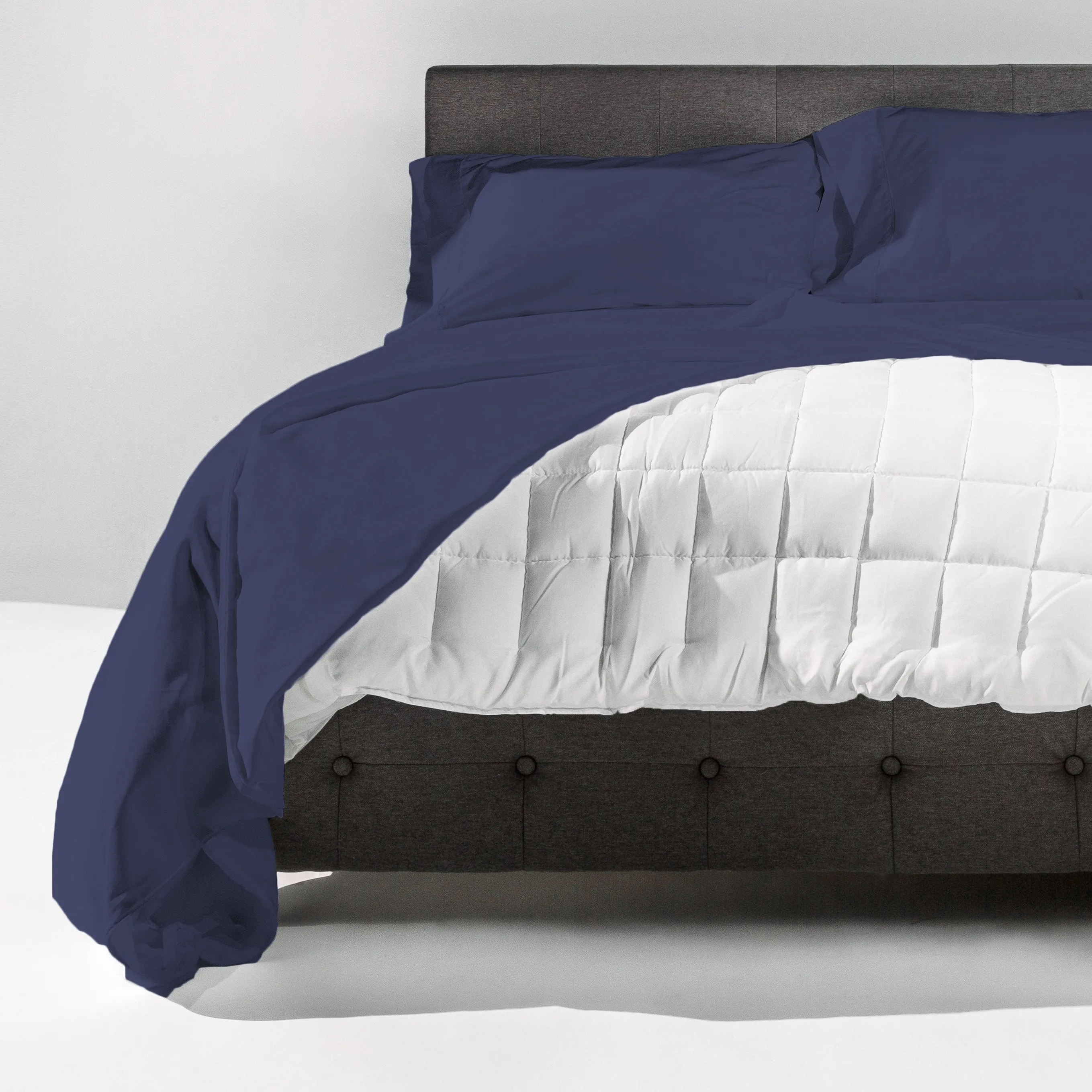 The New-Way Duvet Cover | Easy: Zips Open Wide on 2 Sides | No Bunching: Comforter Clips In | Quick Adjustments w/Hidden Side Vents | 100% Cotton Percale