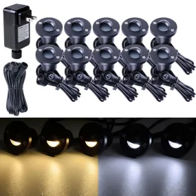 TheLAShop 10 Pack LED Step Deck Light Kit Garden Lighting