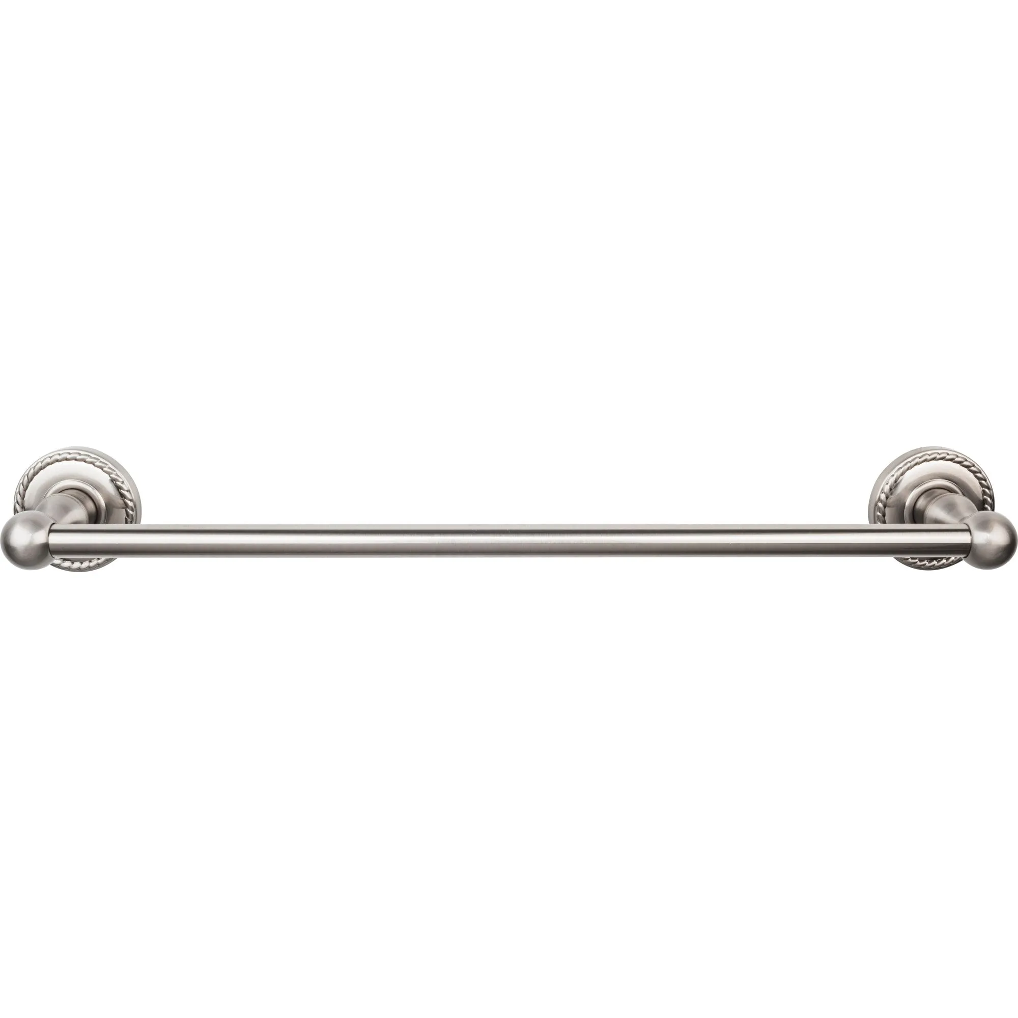 Top Knobs ED6BSNF Edwardian Bath Towel Bar 18 In. Single - Rope Backplate Brushed Satin Nickel