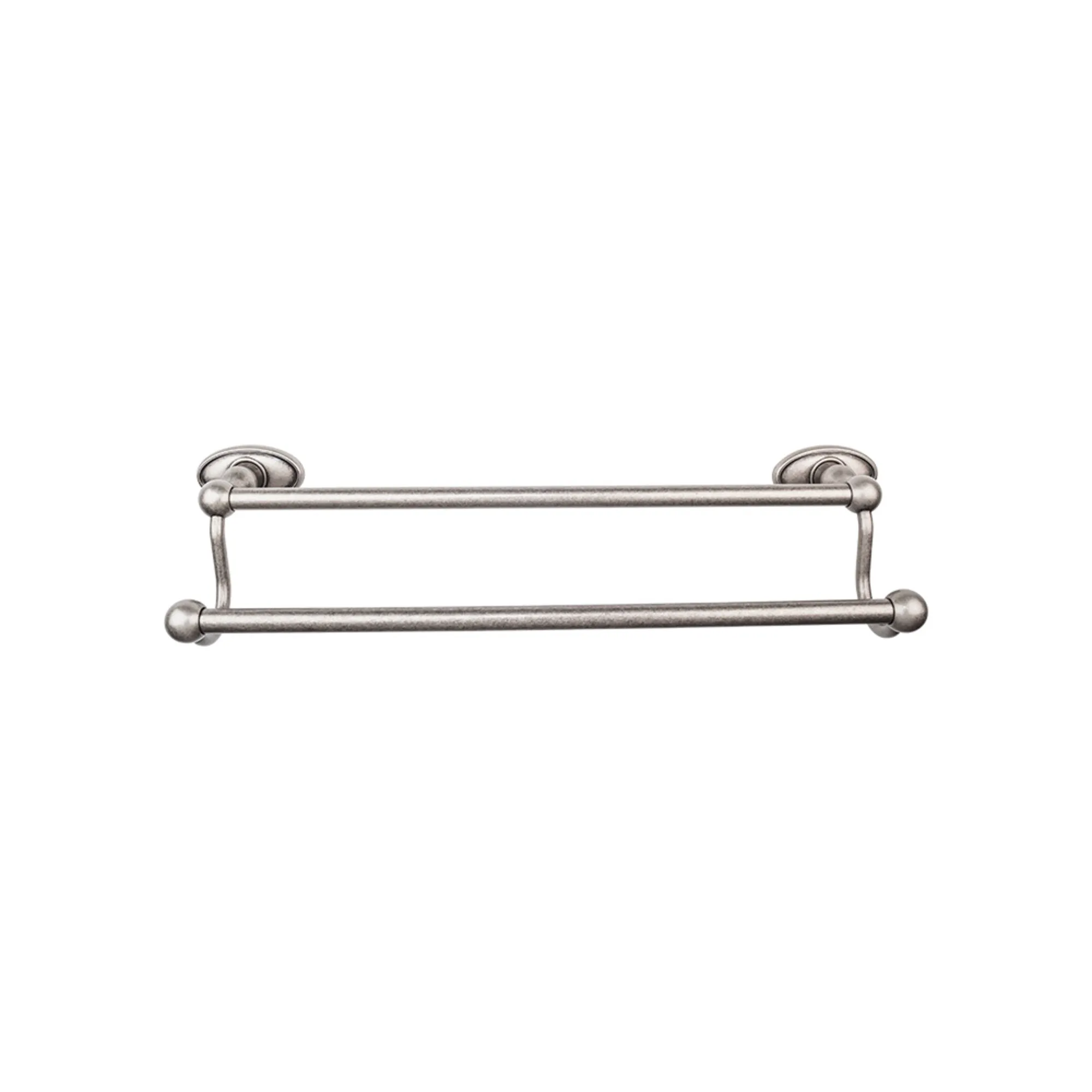 Top Knobs ED9APC Edwardian Bath Towel Bar 24 In. Double - Oval Backplate Antique Pewter