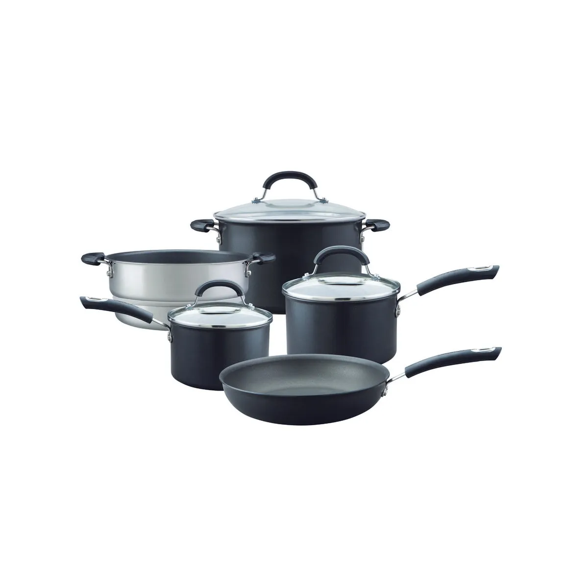 Total Non-Stick Saucepan, Saucepot, Steamer & Frying Pan Set - 5 Pieces