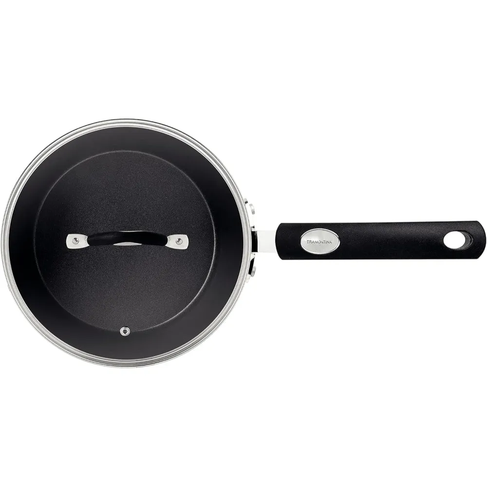 Tramontina Brazil  Monaco Induction 18cm 2L Black Aluminum Saucepan with Interior and Exterior Starflon Premium PFOA Free Nonstick Coating