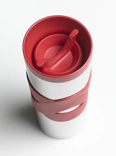 Travel Mug: BODUM Stainless Steel Vacuum Travel Mug: Red, 450ml/15 fl. oz