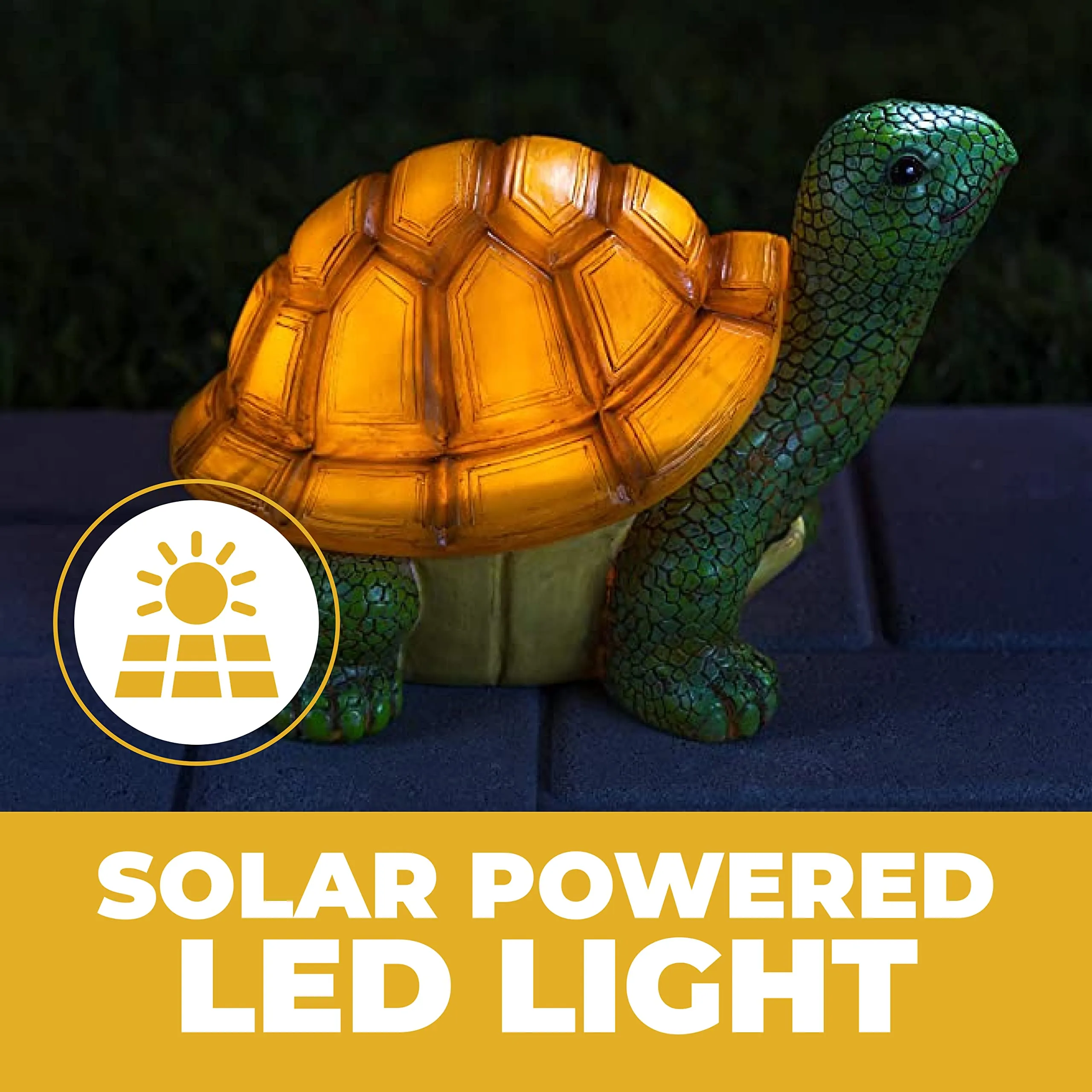 Turtle Solar Powered Outdoor Decor Garden Light With Led Glowing Shell