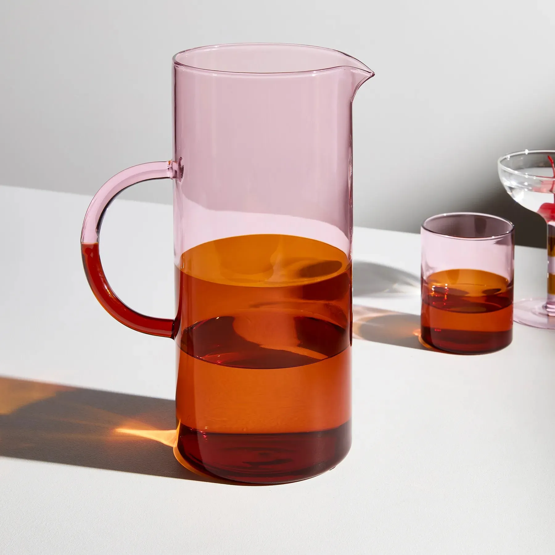 Two Tone Pitcher - Pink/Amber