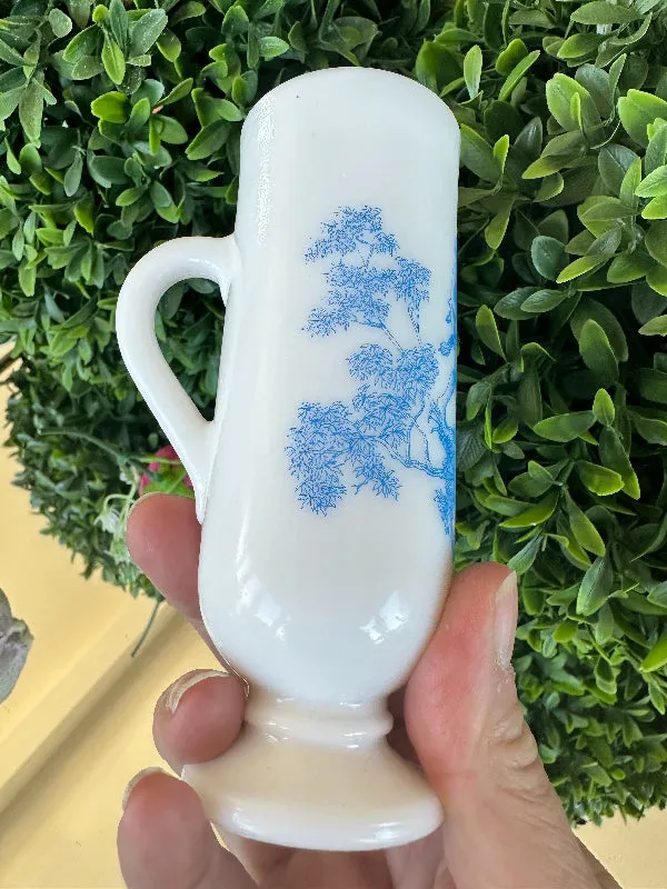 Vintage Avon Cup, Vase, Toile Detail