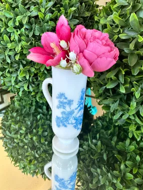 Vintage Avon Cup, Vase, Toile Detail