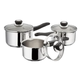 Vista 3 Piece Draining Saucepan Set