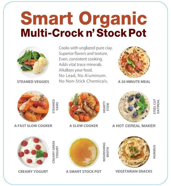 Vitaclay Smart Organic Stoneware Multi Crock n' Stock Pot 6 Quarts VM7800-5S