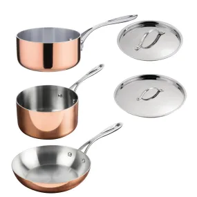 Vogue Cook Like A Pro 3-Piece Tri-Wall Copper Cookware Set - SA655