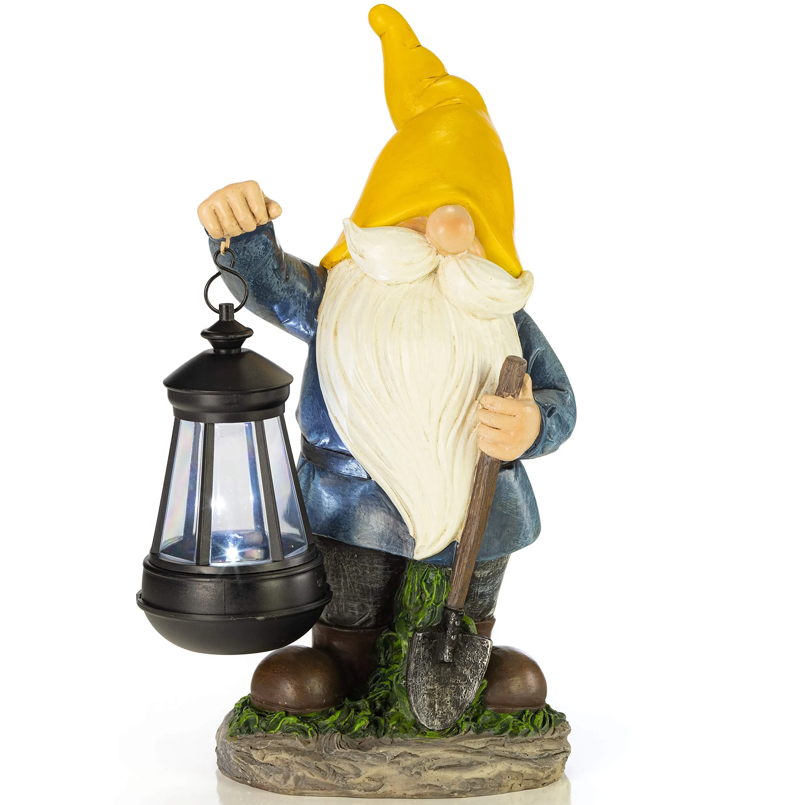 Vp Home Earnest Garden Gnome With Lantern Solar Powered Led Outdoor Decor Light (Yellow