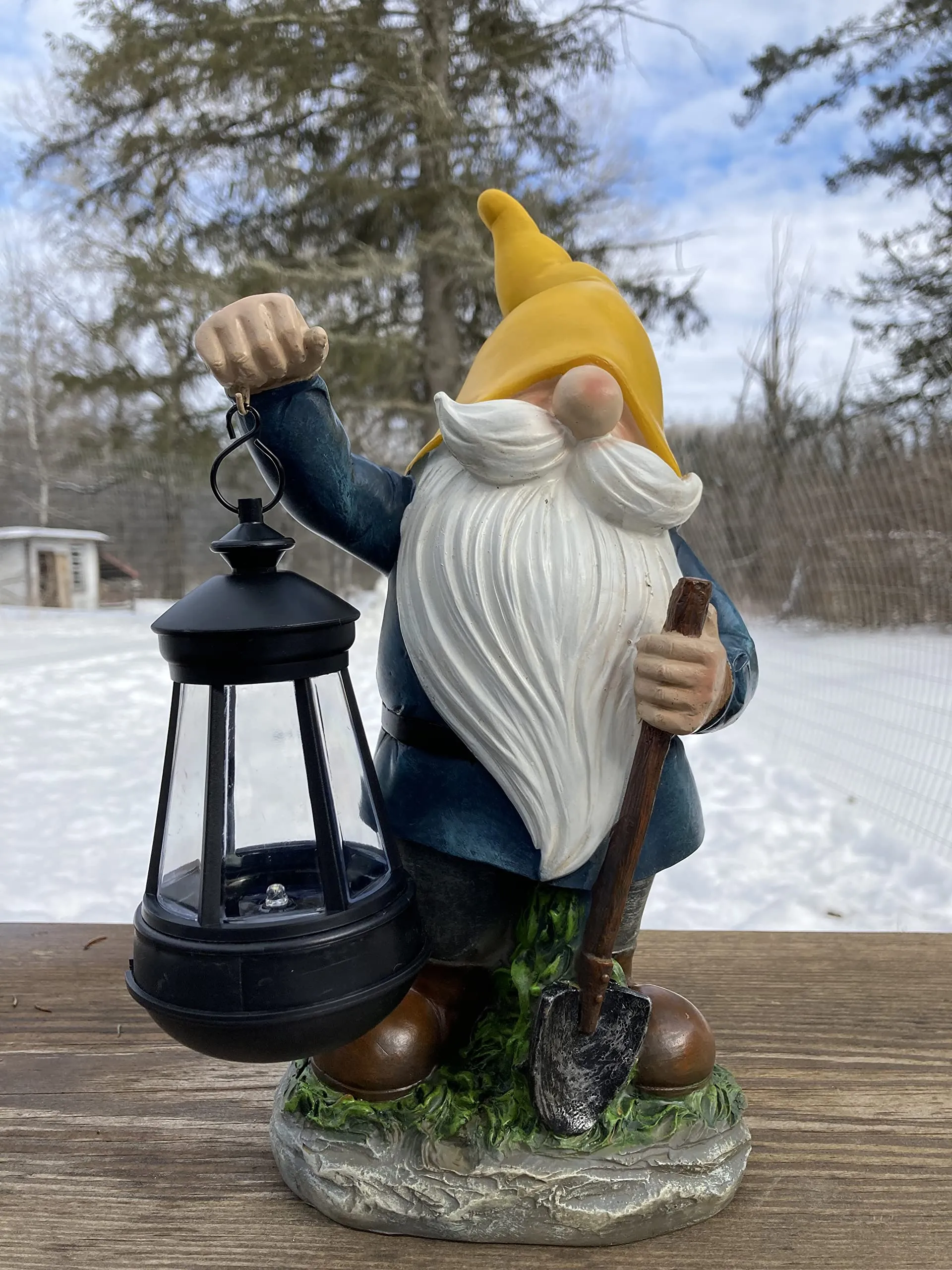 Vp Home Earnest Garden Gnome With Lantern Solar Powered Led Outdoor Decor Light (Yellow