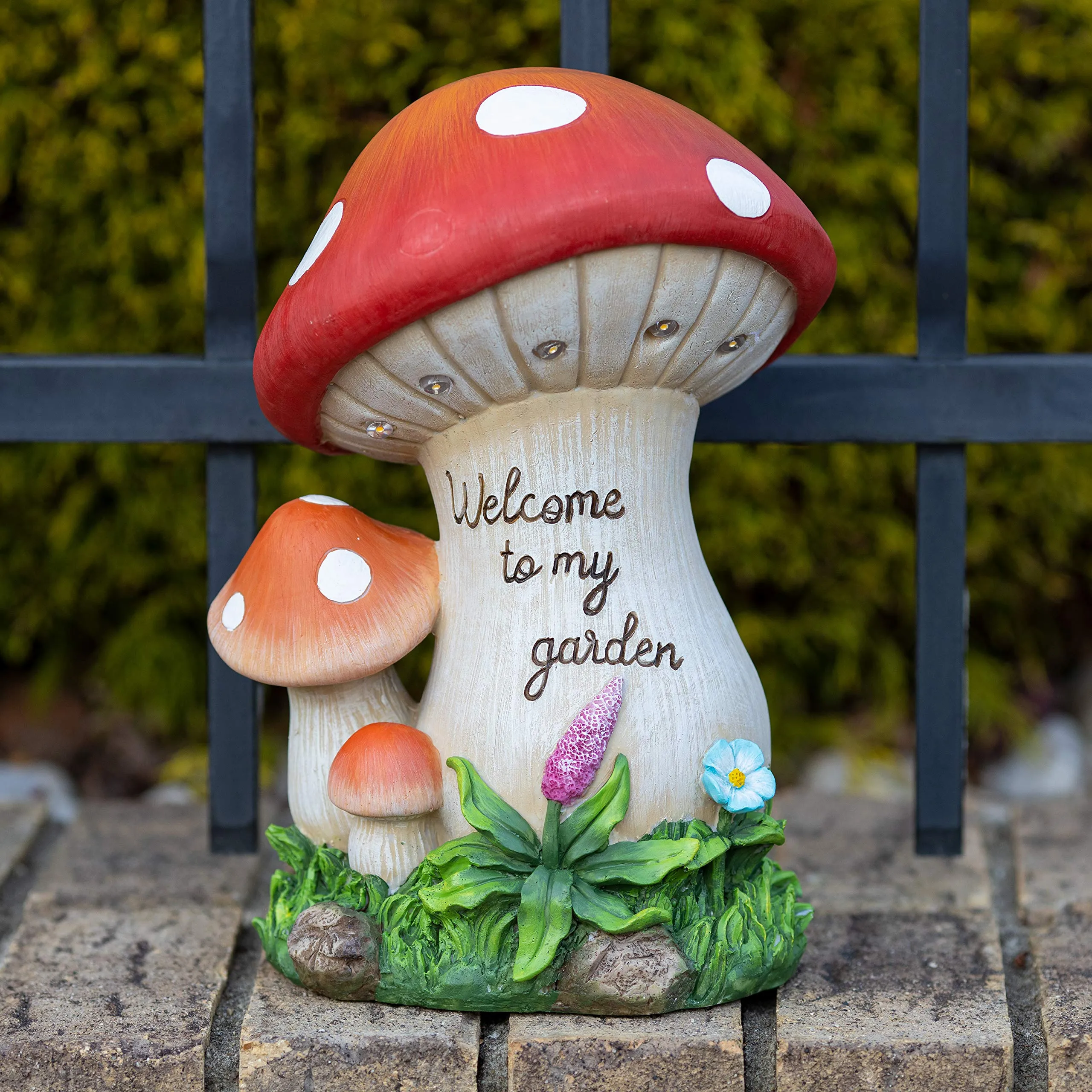 VP Home Welcome Mushroom Garden Solar Powered LED Outdoor Decor