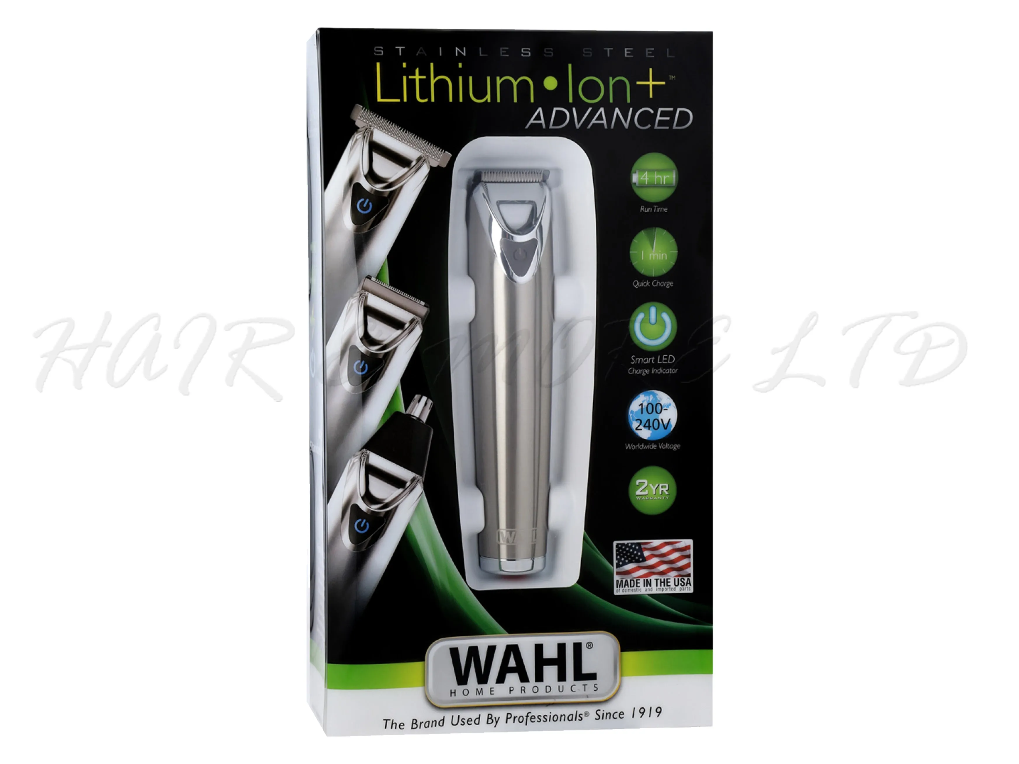 WAHL Lithium Ion  Advanced Trimmer Stainless Steel - Made in the USA