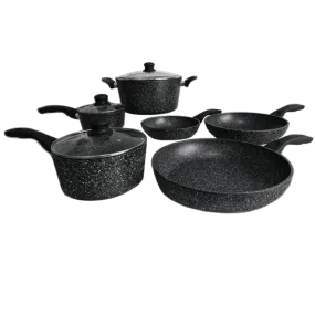 WESTINGHOUSE - Set 6 Pieces Fry Pans Saucepans Casserole Marble Finish