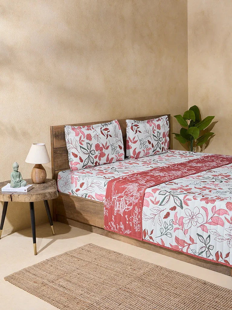 Westside Home Rust Toile Printed Single Bed Quilted Comforter