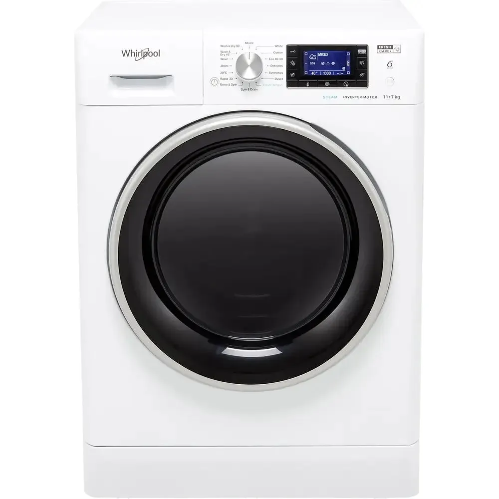 Whirlpool FFWDD1174269BSVUK 11Kg/7Kg Washer Dryer with 1400 rpm, 59.5cm Wide - White