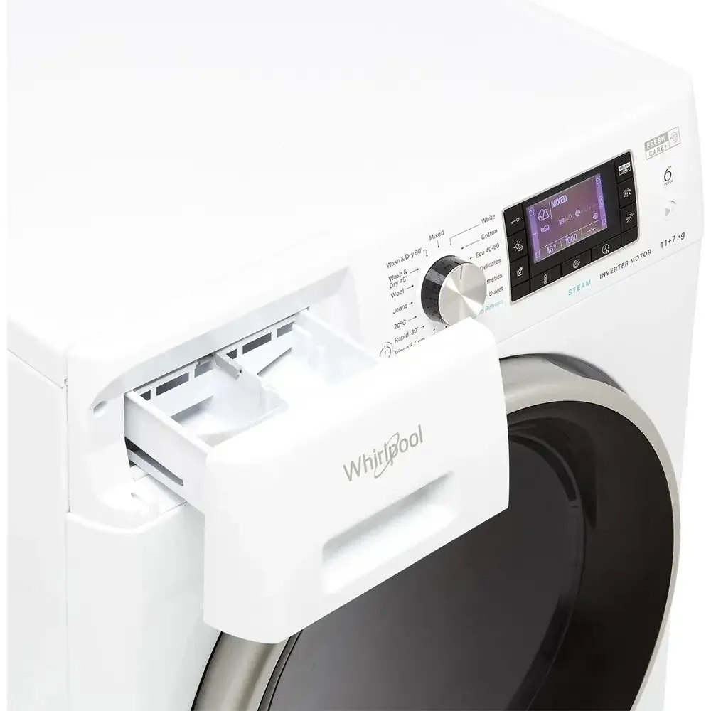 Whirlpool FFWDD1174269BSVUK 11Kg/7Kg Washer Dryer with 1400 rpm, 59.5cm Wide - White