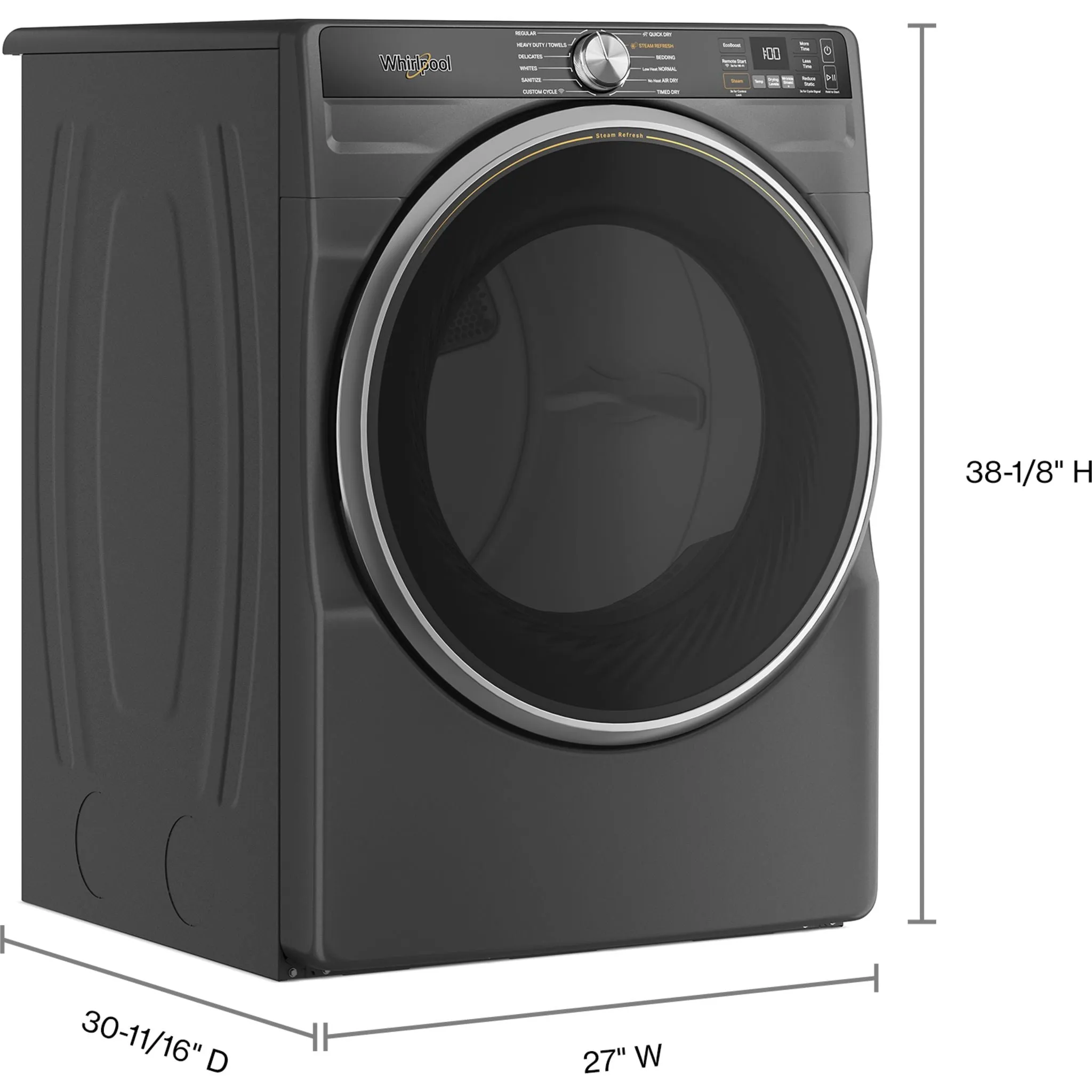 Whirlpool Front Load Dryer (YWED6720RU) - Volcano Black