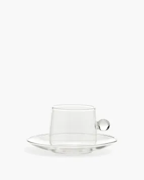 Zafferano Bilia glass Tea cup with small plate 22 cl-7.44 oz